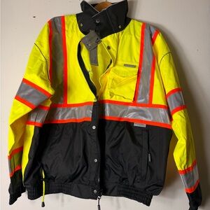 High-Visibility Yellow and Black Work Jacket